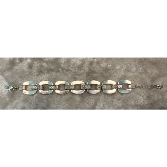 Brighton Interlok Woven LInk Link Bracelet Adjustable 7-8" Boho Braided Hammered - Picture 4 of 5